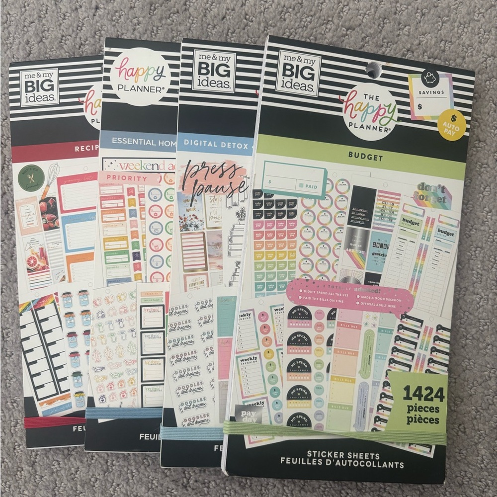 Cleaning out my sticker collection. 4 Happy Planner sticker books. $10+ shipping